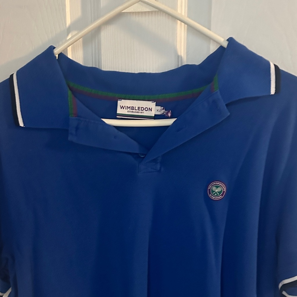 Wimbledon Royal Blue Polo with Logo size XL like new